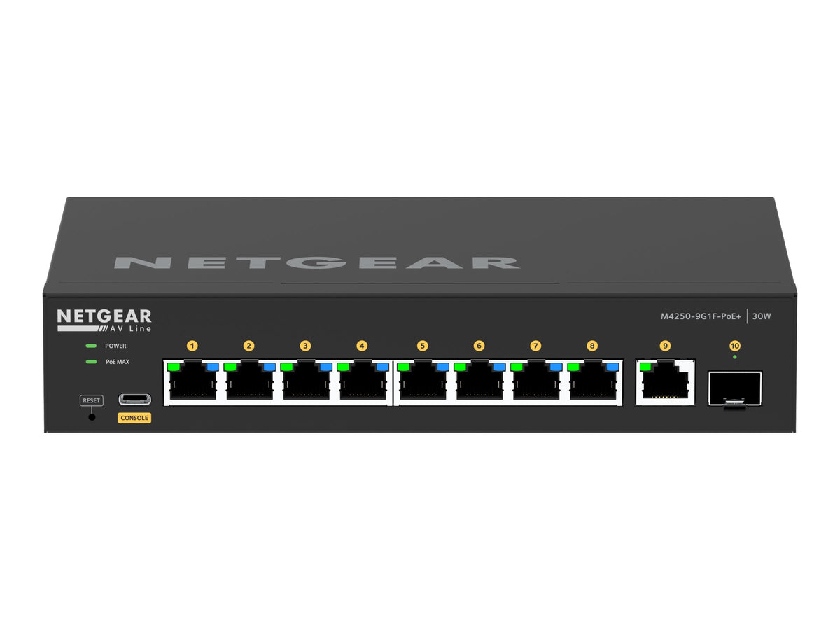 Netgear AV Line M4250-9G1F-PoE+ - Switch - L3 - managed - 8 x 10/100/1000 (8 PoE+)