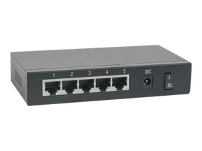 Intellinet 5-Port PoE+ Gigabit Switch mit PoE-Passthrough, 4 x PSE PoE-Ports, 1 x PD PoE-Port, IEEE 802.3at/af Power-over-Ethernet (PoE+/PoE)