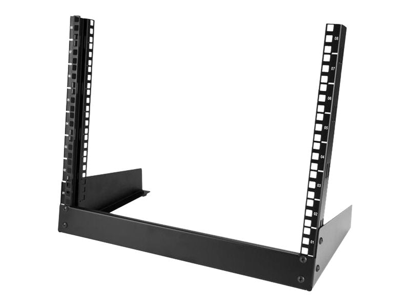 StarTech.com RK8OD Desktop Rack (8 HE - 2 Post Open Frame Rack) Schwarz