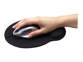 IC Intracom Manhattan Wrist Gel Support Pad and Mouse Mat, Black, 241 Ã— 203 Ã— 40 mm, non slip base, Lifetime Warranty, Card Retail Packaging