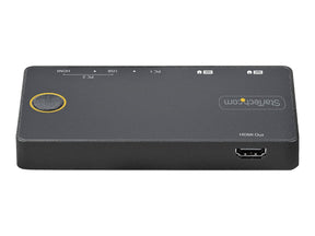 StarTech.com 2 Port Hybrid KVM Switch HDMI + USB-A & USB-C - 4K 60Hz HDMI 2.0 Monitor - Kompakter Desktop und/oder Laptop HDMI KVM Umschalter - USB Bus Powered - Thunderbolt 3 Kompatibel (SV221HUC4K)