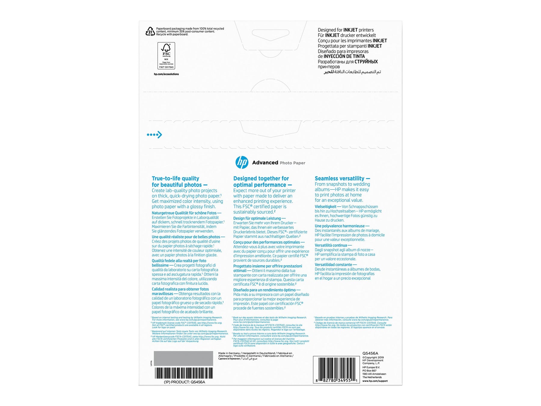 HP Advanced Glossy Photo Paper - Glänzend - A4 (210 x 297 mm)