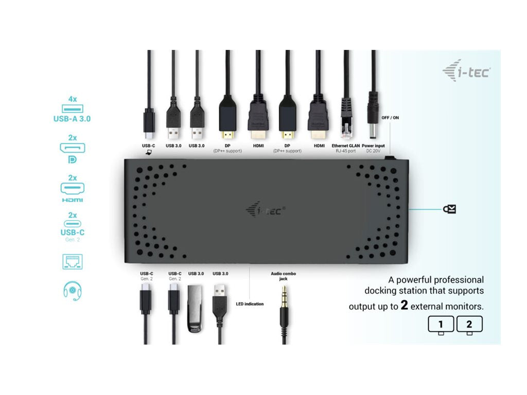 i-tec Dockingstation - USB-C / USB 3.0 / Thunderbolt 3 / Thunderbolt 4