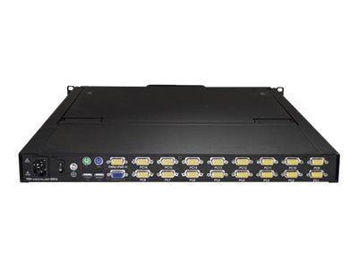 StarTech.com 16 Port Rackmount KVM Console with 6ft Cables, Integrated KVM Switch with 19" LCD Monitor, Fully Featured 1U LCD KVM Drawer- OSD KVM, Durable 50,000 MTBF, USB + VGA Support - 19in. LCD KVM Console (RKCONS1916K)