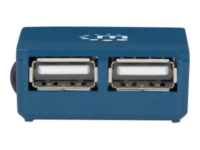 Manhattan USB-A 4-Port Micro Hub, 4x USB-A Ports, Blue, 480 Mbps (USB 2.0)