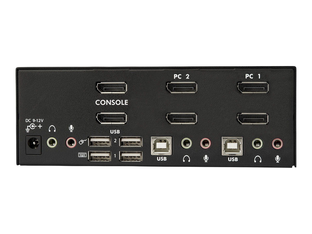 StarTech.com 2 Port Dual DisplayPort USB KVM Switch mit Audio