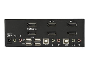 StarTech.com 2 Port Dual DisplayPort USB KVM Switch mit Audio