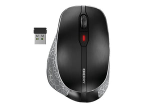 Cherry MW 8C ERGO - Maus - ergonomisch - optisch - 6 Tasten - kabellos - 2.4 GHz, Bluetooth 4.0 - kabelloser Empfänger (USB)