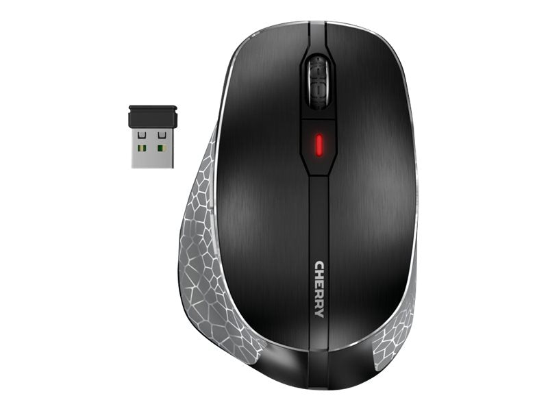 Cherry MW 8C ERGO - Maus - ergonomisch - optisch - 6 Tasten - kabellos - 2.4 GHz, Bluetooth 4.0 - kabelloser Empfänger (USB)