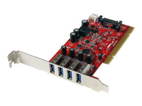 StarTech.com 4 Port USB 3.0 PCI Schnittstellenkarte - PCI SuperSpeed USB 3.0 Controller Karte - 2 x USB3.0 (Buchse)