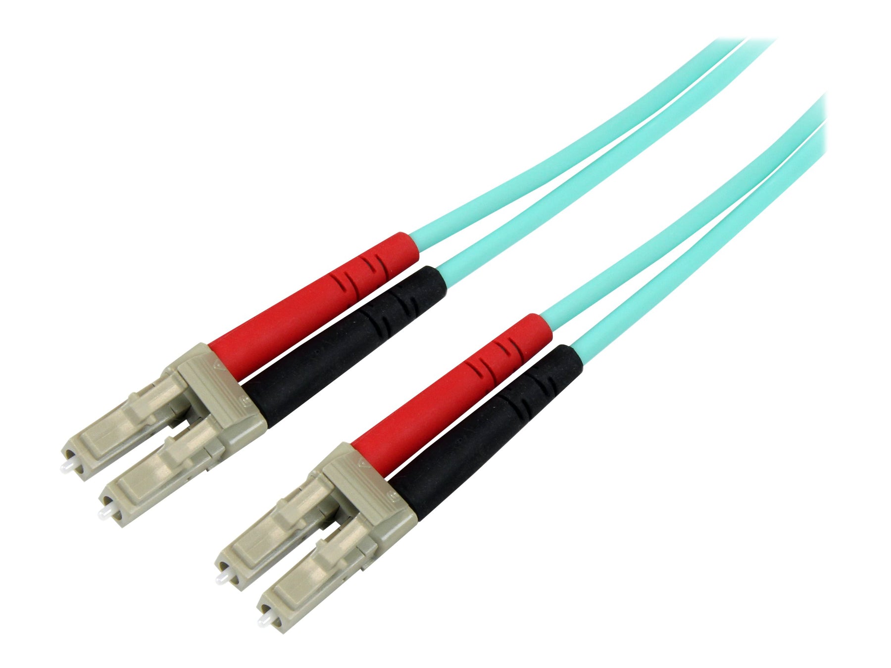 StarTech.com Aqua OM4 Duplex Multimode Fiber - 1m / 3 ft - 100 Gb - 50/125 - OM4 Fiber - LC to LC Fiber Patch Cable (450FBLCLC1)