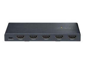 StarTech.com 4-Port 8K HDMI Switch, HDMI 2.1 Switcher 4K 120Hz HDR10+, 8K 60Hz UHD, HDMI Switch 4 In 1 Out, Auto/Manual Source Switching, Remote Control and Power Adapter Included - 7.1 Channel Audio/eARC (4PORT-8K-HDMI-SWITCH)