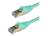 StarTech.com 2m CAT6A Ethernet Cable, 10 Gigabit Shielded Snagless RJ45 100W PoE Patch Cord, CAT 6A 10GbE STP Network Cable w/Strain Relief, Aqua, Fluke Tested/UL Certified Wiring/TIA - Category 6A - 26AWG (6ASPAT2MAQ)