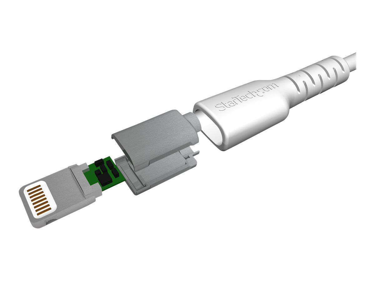 StarTech.com 1m USB-A auf Lightning-Kabel - Hochbelastbare, robuste Aramidfaser - USB Typ-A auf Lightningkabel - Lade-/Synchronisationskabel - Apple MFi-zertifiziert iPad/iPhone 12 - Weiß (RUSBLTMM1M)