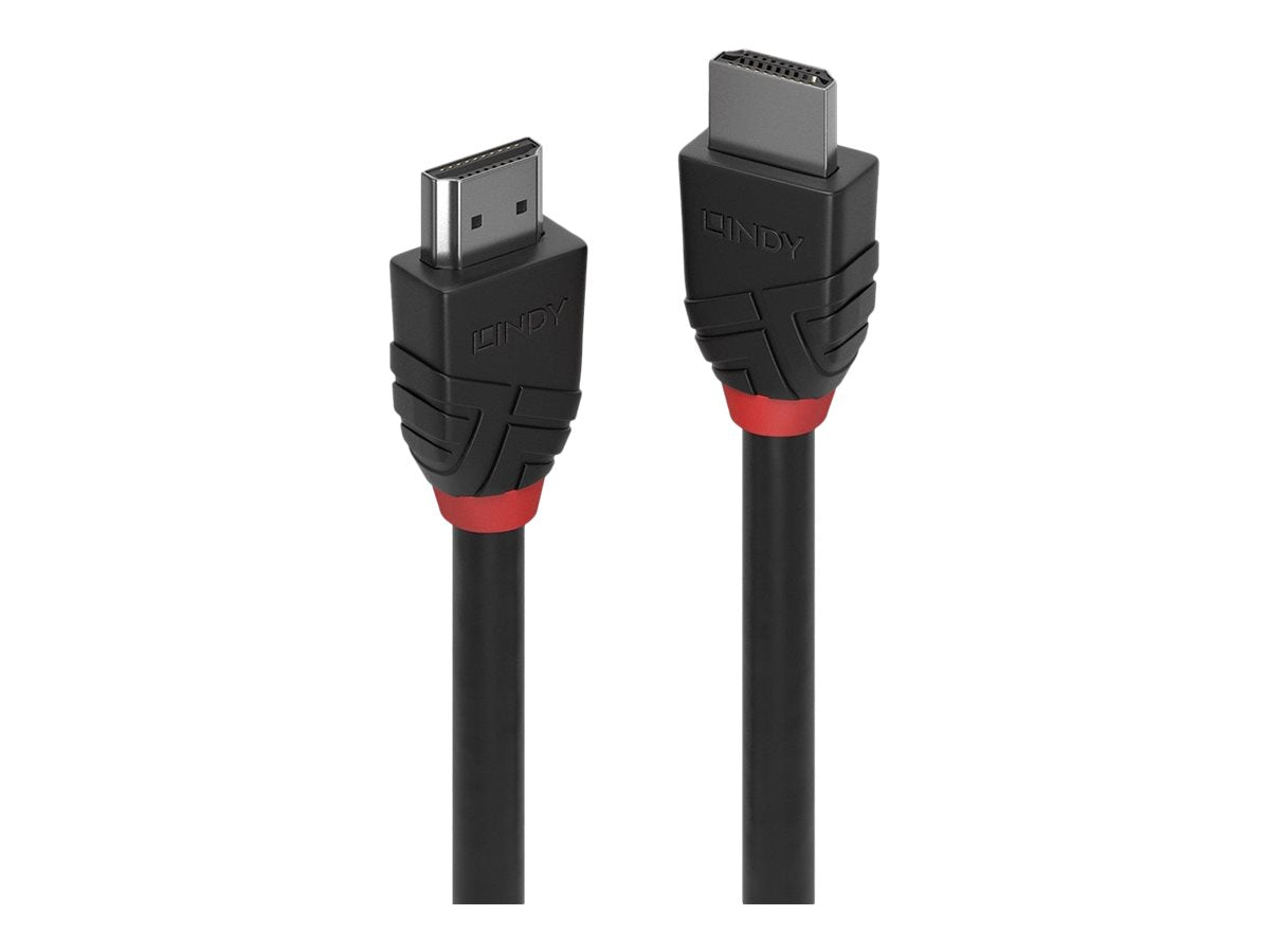 Lindy Anthra Line - HDMI-Kabel - HDMI männlich zu HDMI männlich - 0.5 m - Dreifachisolierung - Schwarz - rund, Dolby DTS-HD Master Audio-Unterstützung, unterstützt 8K 60 Hz (7680 x 4320)