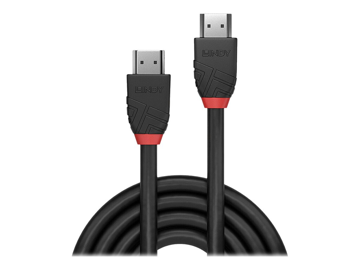 Lindy Black Line - Ultra High Speed - HDMI-Kabel mit Ethernet - HDMI männlich zu HDMI männlich - 3 m - Dreifachisolierung - Schwarz - rund, unterstützt 8K 60 Hz (7680 x 4320)