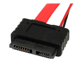 StarTech.com SATA Slimline Kabel mit Molex Stecker - S-ATA all-in-one Anschlusskabel - 1 x Slimline SATA 1 x LP4 1 x SATA - 50cm - SATA-Kabel - Serial ATA 150/300/600 - Slimline SATA (W)