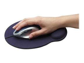 Manhattan Wrist Gel Support Pad and Mouse Mat, Blue, 241 x 203 x 40 mm, non slip base, Lifetime Warranty, Card Retail Packaging