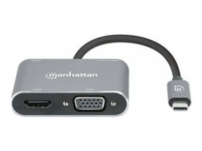 Manhattan USB-C Dock/Hub, Ports (x4):  HDMI, USB-A, USB-C and VGA, With Power Delivery (87W)