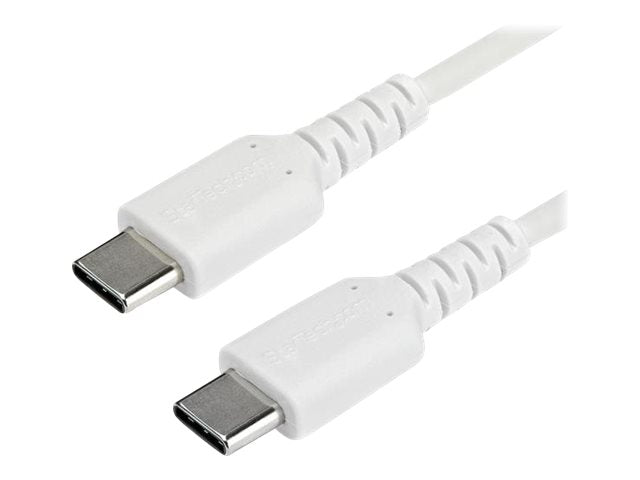 StarTech.com 2m USB-C Ladekabel - Langlebiges USB 2.0 Typ C zu USB C Datenübertragungs-/Schnellladekabel - TPE Mantel Aramidfaser M/M 60W Weiß - Samsung S10 S20 iPad Pro MS Surface (RUSB2AC2MW)