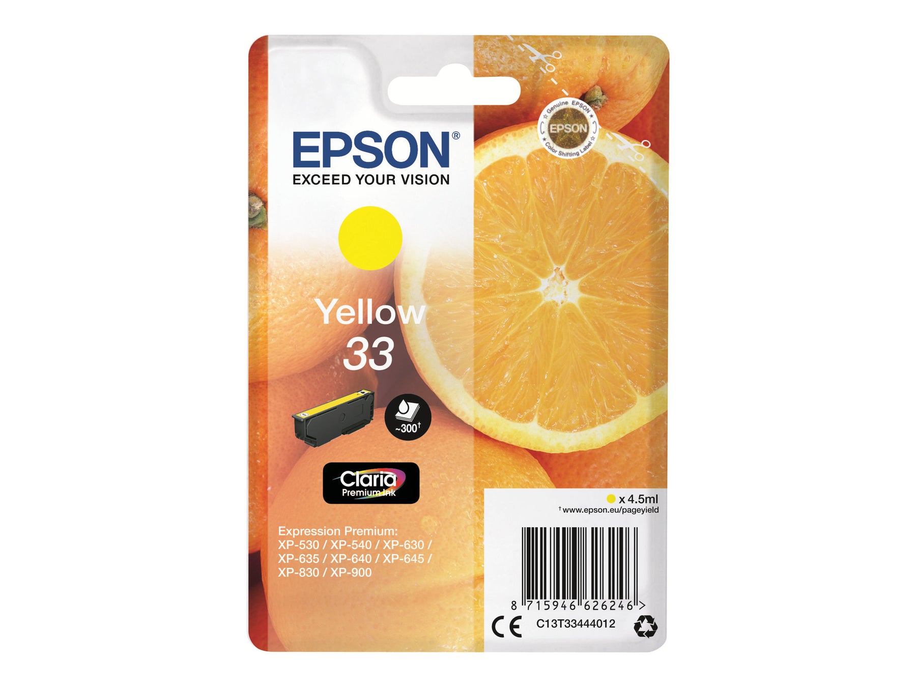 Epson 33 - 4.5 ml - Gelb - Original - Blisterverpackung