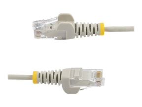 StarTech.com 2,5 m Cat6-Kabel - Schlankes Cat6-Patchkabel - Grau - Snagless RJ45-Anschlusse - Gigabit-Ethernet-Kabel - 28 AWG - Patch-Kabel - RJ-45 (M)