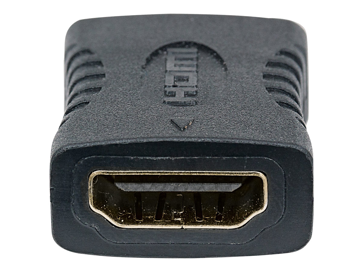 Manhattan HDMI Coupler, 4K@60Hz (Premium High Speed), Female to Female, Straight Connection, Black, Ultra HD 4k x 2k, Fully Shielded, Gold Plated Contacts, Lifetime Warranty, Polybag