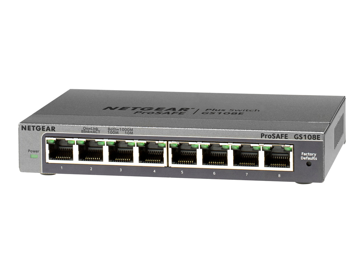 Netgear Plus GS108Ev3 - Switch - unmanaged - 8 x 10/100/1000