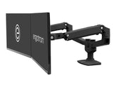 Ergotron LX Dual Side-by-Side Arm - Befestigungskit (Spannbefestigung für Tisch, Tischplattenbohrung, Stange, 2 Gelenkarme, T-Halterung)