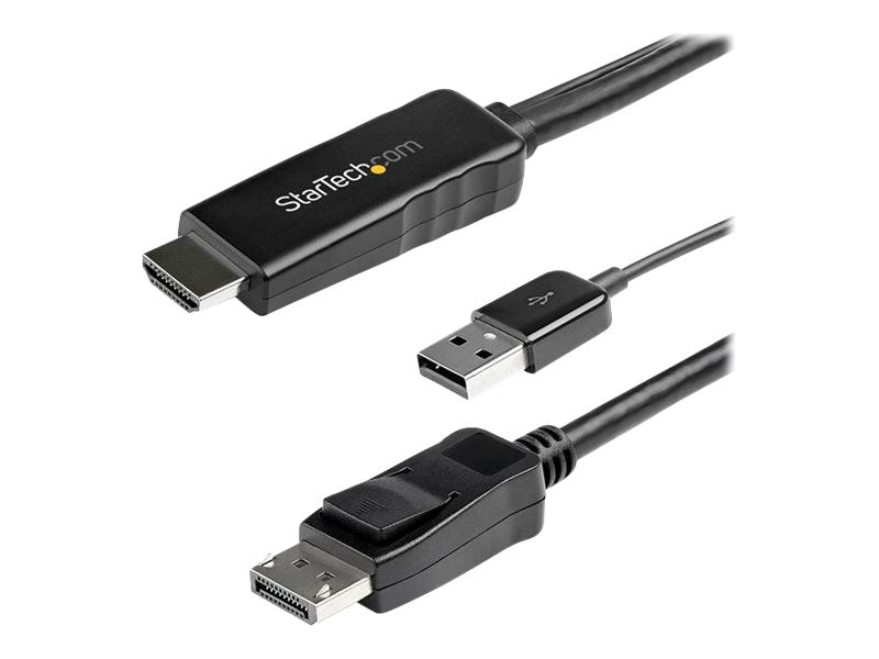 StarTech.com HD2DPMM2M HDMI auf DisplayPort (2m, aktiv, 4k 30Hz, Adapter, Kabel, Konverter, HDMI 1.4, DP 1.2, mit USB Stromversorgung)