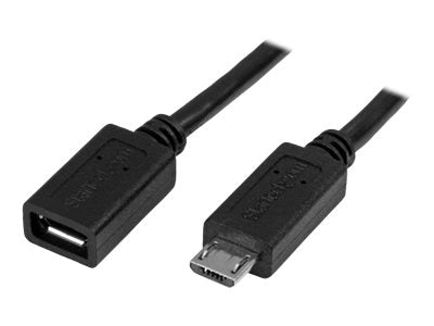 StarTech.com 0,5m Micro USB Verlängerungskabel - Stecker/Buchse - Micro USB Stecker zu Micro USB Buchse Kabel - USB-Verlängerungskabel - Micro-USB Typ B (M)