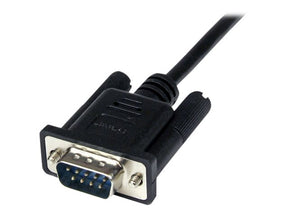 StarTech.com 2m Seriell DB9 RS-232 Nullmodemkabel - Schwarz - Stecker/Buchse - 9 Pin Null Modem Kabel - Nullmodemkabel - DB-9 (W)