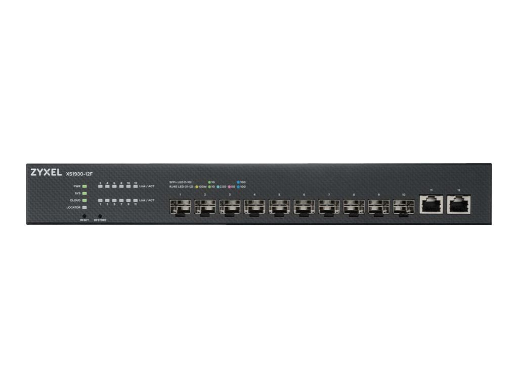 ZyXEL XS1930-12F - Switch - Smart - 10 x 1 Gigabit / 10 Gigabit SFP+ + 2 x 100/1000/2.5G/5G/10GBase-T