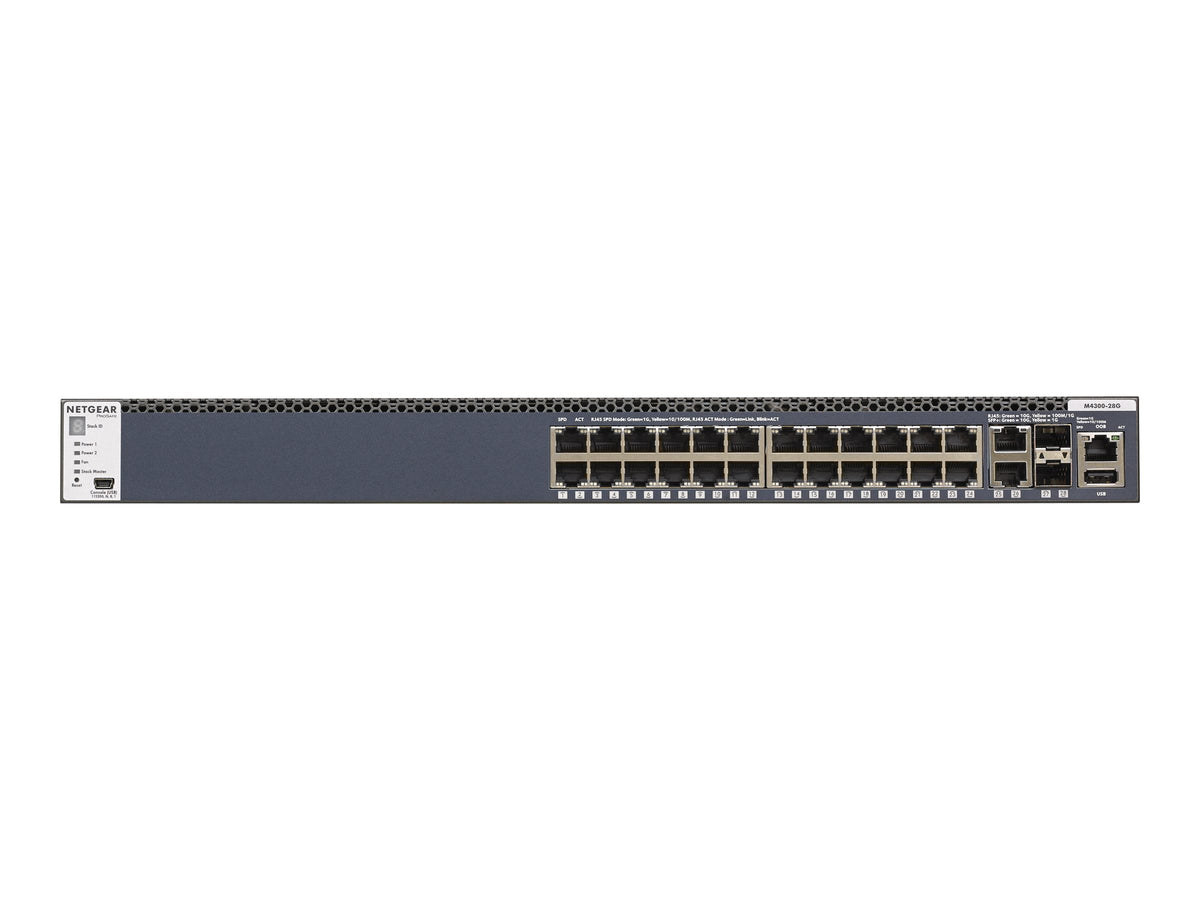 Netgear M4300-28G - Switch - L3 - managed - 2 x 10/100/1000/10000 + 2 x 10 Gigabit SFP+ + 24 x 10/100/1000