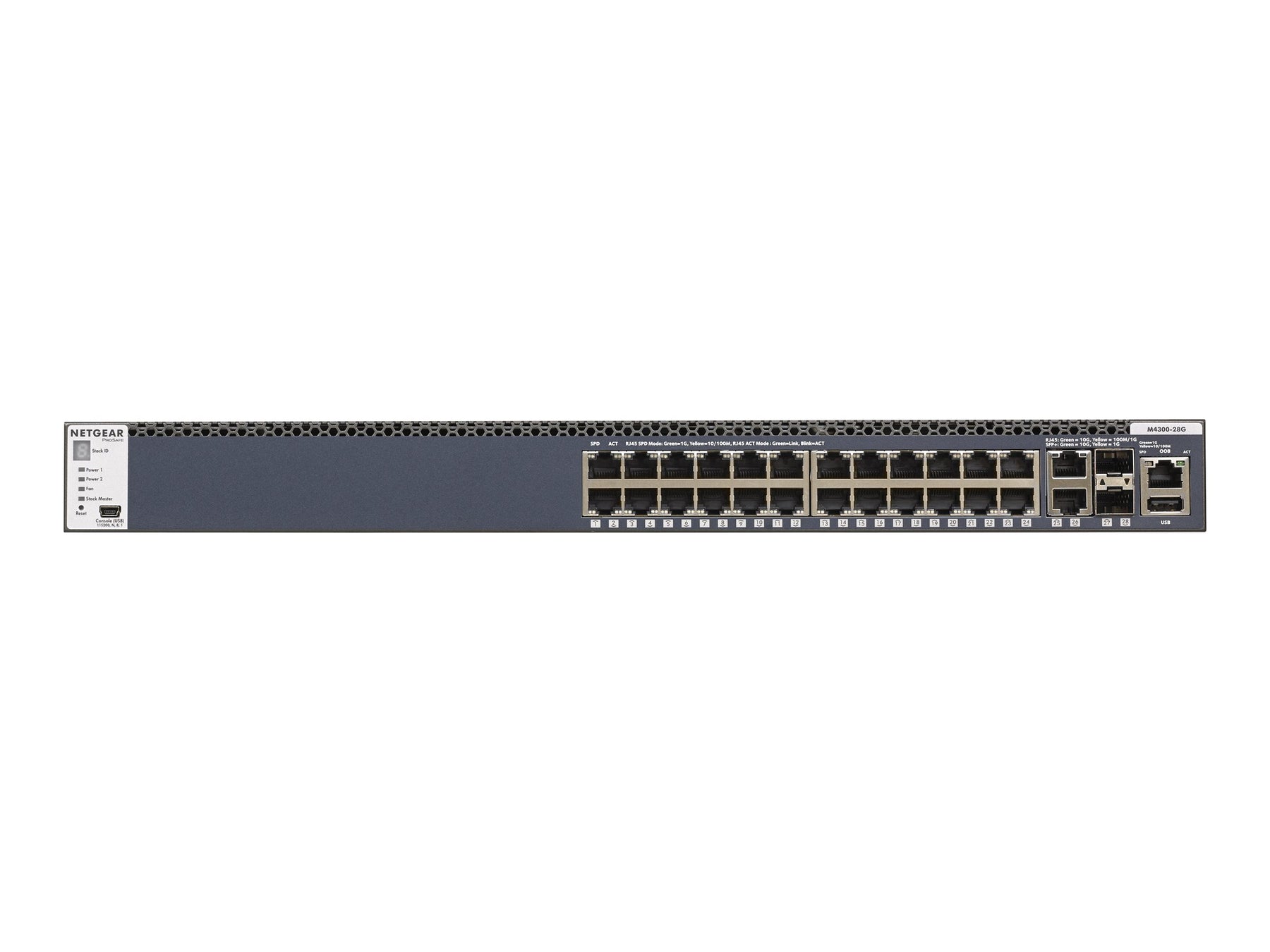 Netgear M4300-28G - Switch - L3 - managed - 2 x 10/100/1000/10000 + 2 x 10 Gigabit SFP+ + 24 x 10/100/1000