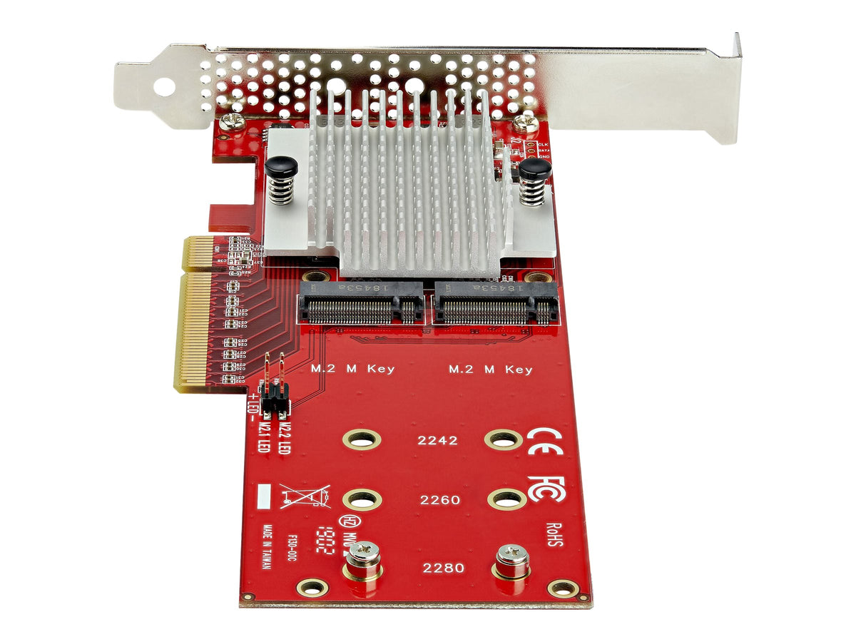 StarTech.com Dual M.2 PCIe SSD Adapter Karte - x8 / x16 Dual NVMe oder AHCI M.2 SSD zu PCI Express 3.0 - M.2 NGFF PCIe (M-Key)