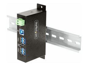 StarTech.com 4-Port Managed USB Hub with 4x USB-A, Heavy Duty with Metal Industrial Housing, ESD & Surge Protection, Wall/Desk/Din-Rail Mountable, USB 3.0/3.1/3.2 Gen 1 5Gbps