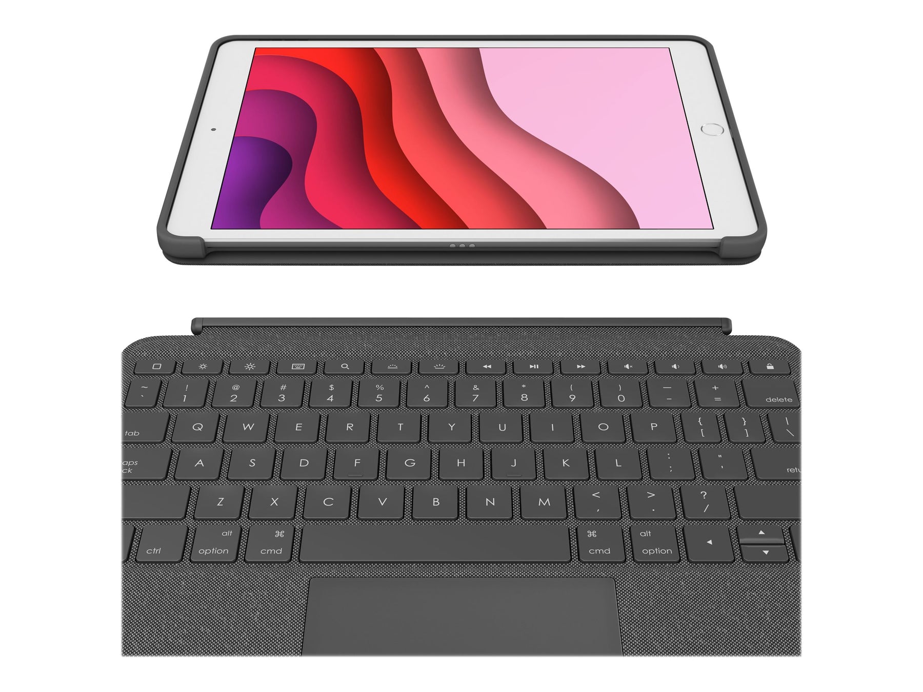 Logitech Combo Touch - Tastatur und Foliohülle - mit Trackpad - hintergrundbeleuchtet - Apple Smart connector - QWERTY - Spanisch - Graphite - für Apple 10.2-inch iPad (7. Generation, 8. Generation, 9. Generation)