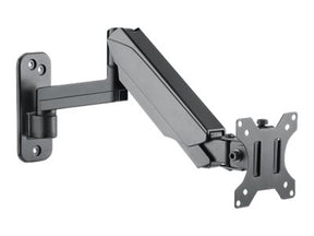 Manhattan TV & Monitor Mount, Wall, Spring Arm, 1 screen, Screen Sizes: 17-32", Black, VESA 75x75 to 100x100mm, Max 8kg, Height Adjustable Swivel Arm (3 pivots)