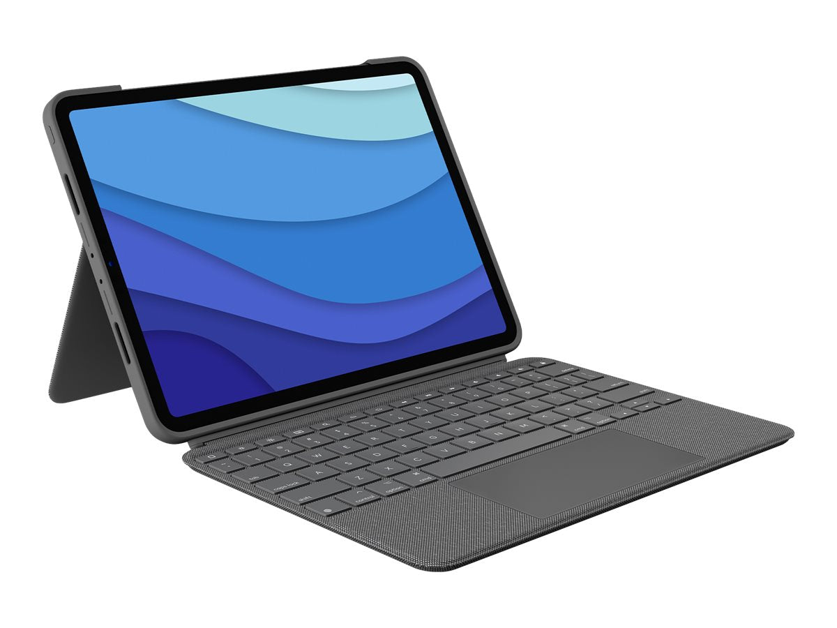 Logitech Combo Touch - Tastatur und Foliohülle - mit Trackpad - hintergrundbeleuchtet - Apple Smart connector - QWERTY - GB - Oxford Gray - für Apple 11-inch iPad Pro (1. Generation, 2. Generation, 3. Generation)