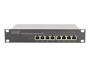 DIGITUS 8-Port Gigabit PoE Netzwerkswitch, 10 Zoll, L2 managed, 80 W, af/at