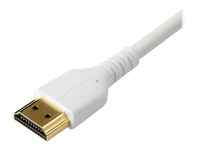 StarTech.com RHDMM1MPW HDMI Kabel (4K 60Hz, 1m, High Speed, HDMI 2.0, TPE- Kabel, mit Ethernet, robust, Aramidfaser) weiß