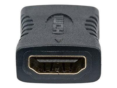 Manhattan HDMI Coupler, 4K@60Hz (Premium High Speed), Female to Female, Straight Connection, Black, Ultra HD 4k x 2k, Fully Shielded, Gold Plated Contacts, Lifetime Warranty, Polybag