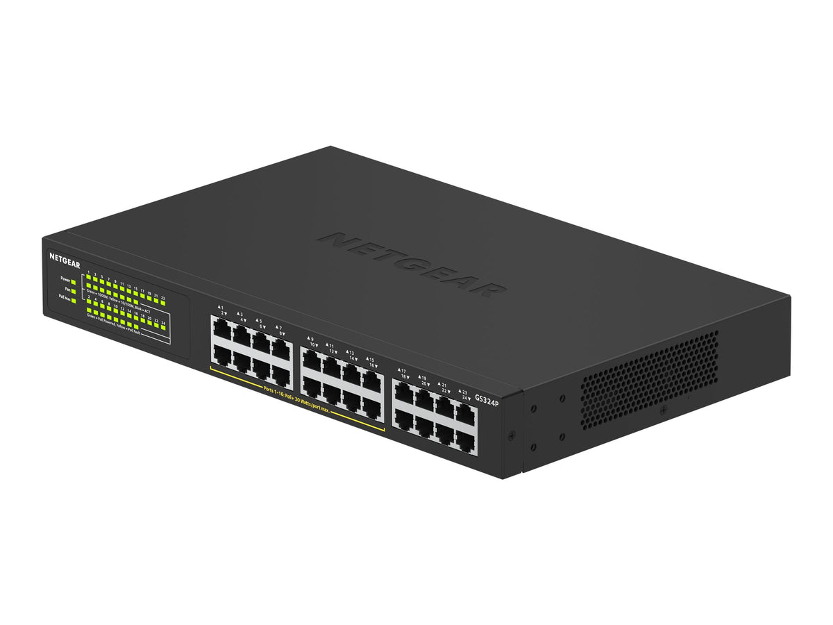 Netgear GS324P - Switch - unmanaged - 16 x 10/100/1000 (PoE+)