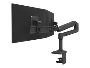 Ergotron LX - Befestigungskit (Gelenkarm, 2 Drehgelenke, Arm für zwei Bildschirme, Basis, 2-teilige Tischklemme, 8" Stange, Verlängerung) - für 2 LCD-Displays - dual direct - mattschwarz - Bildschirmgröße: bis zu 63,5 cm (bis zu 25 Zoll)