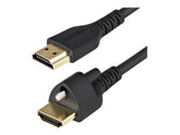 StarTech.com 1m High Speed HDMI Kabel - 4K 60Hz HDR - HDMI-2.0-Monitorkabel mit Verriegelungsschraube für sichere Verbindung - HDMI-Kabel mit Ethernet - St/St (HDMM1MLS)