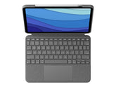 Logitech Combo Touch - Tastatur und Foliohülle - mit Trackpad - hintergrundbeleuchtet - Apple Smart connector - QWERTZ - Deutsch - Oxford Gray - für Apple 12.9-inch iPad Pro (5. Generation)