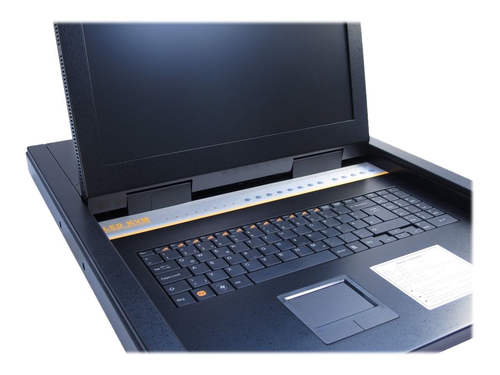 Inter-Tech KVM-1708 LED - KVM-Konsole mit KVM-Switch - 8 Anschlüsse - PS/2, USB - QWERTZ - 43.2 cm (17")