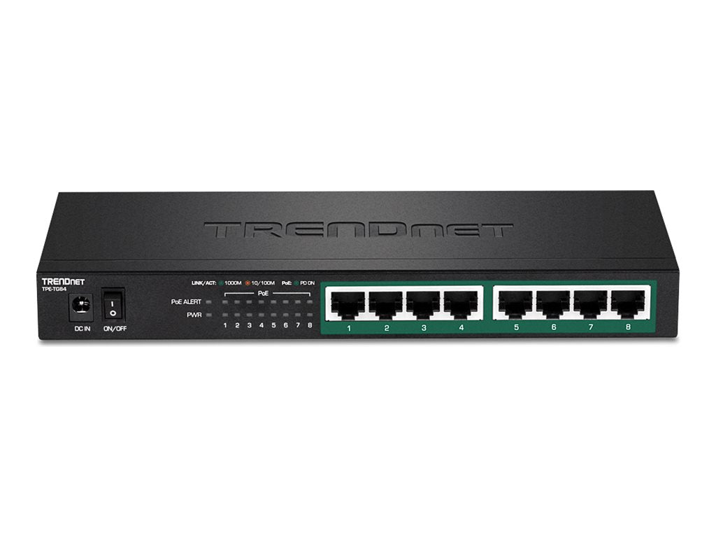 TRENDnet TPE TG84 - Switch - 8 x 10/100/1000 (PoE+)