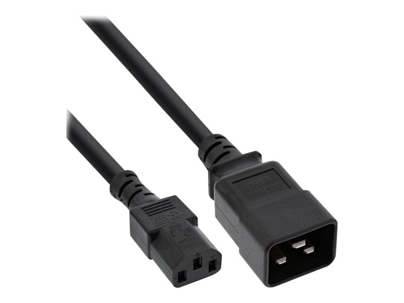 InLine Netz Adapterkabel - IEC-60320 C20 auf C13 - 3x1,5mm² - max 10A - 1m